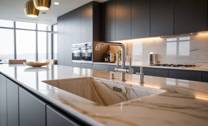 stone kitchen sink